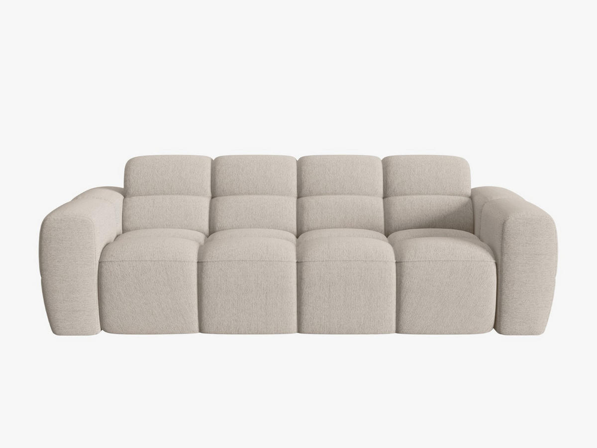 SOFA Lisa aus strukturiertem Stoff sand 3 Sitzplätze - Sandfarben, Textil (101/77/216cm) - Micadoni