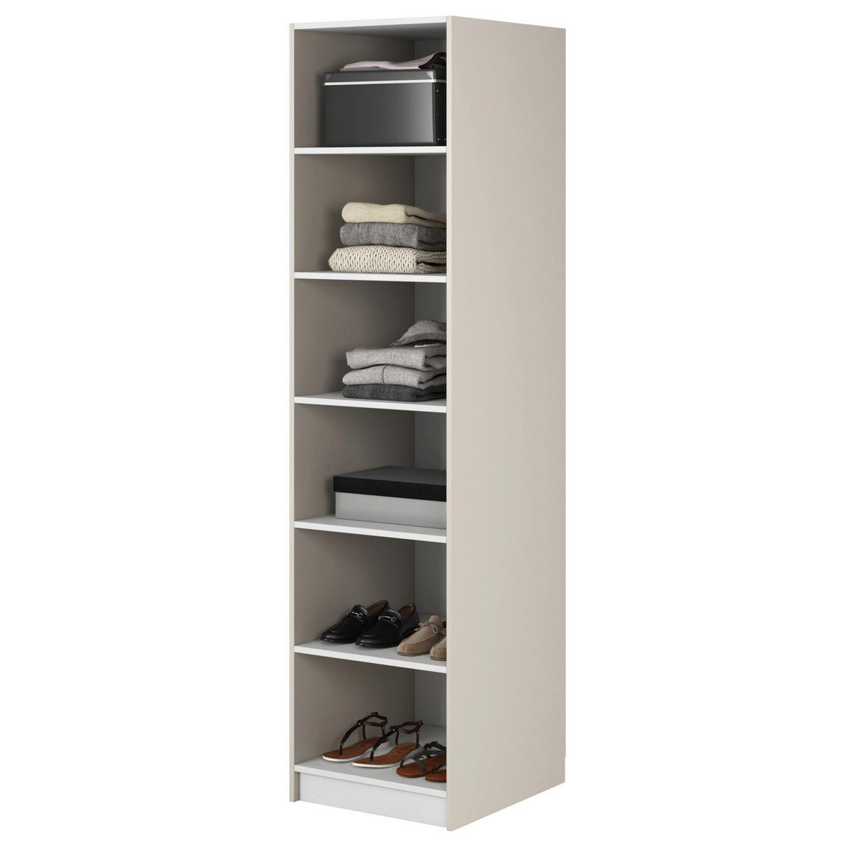 KLEIDERSCHRANK Moonir Greige 50 cm - Taupe/Goldfarben, Holzwerkstoff/Metall (50/200.5/57cm) - Selsey