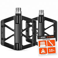 FAHRRADPEDALE 9/16 Zoll Set Aluminium rutschfest für Mountainbike E-Bike Stadtrad - Schwarz, Kunststoff (1.3/1.5/10.5cm)
