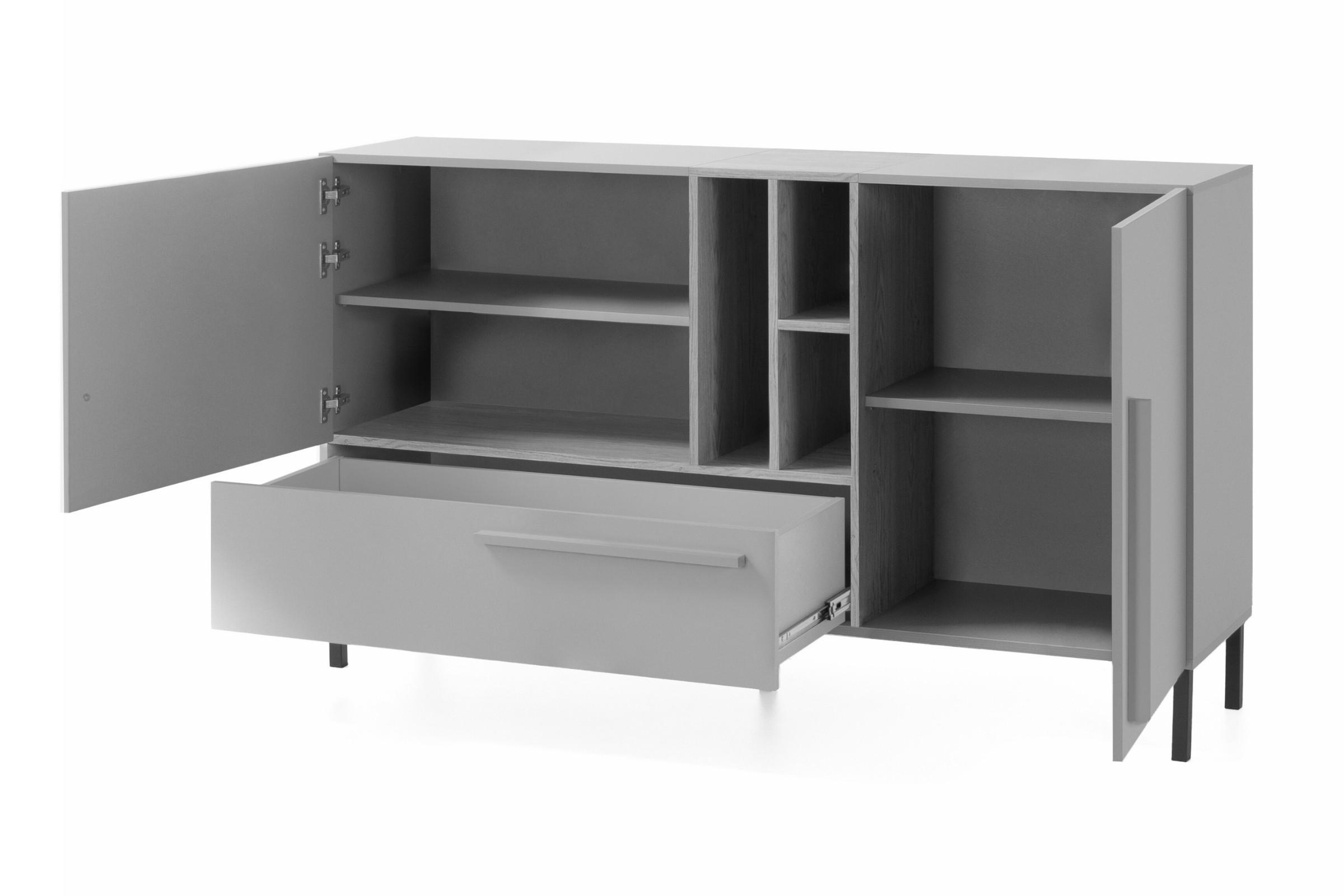 KINDERKOMMODE SORENTO 06 155/40/90 in Sandbeige/Geölte Eiche/Royalblau - Eichefarben/Beige, Holzwerkstoff (155/90/40cm) - Deine Möbel 24
