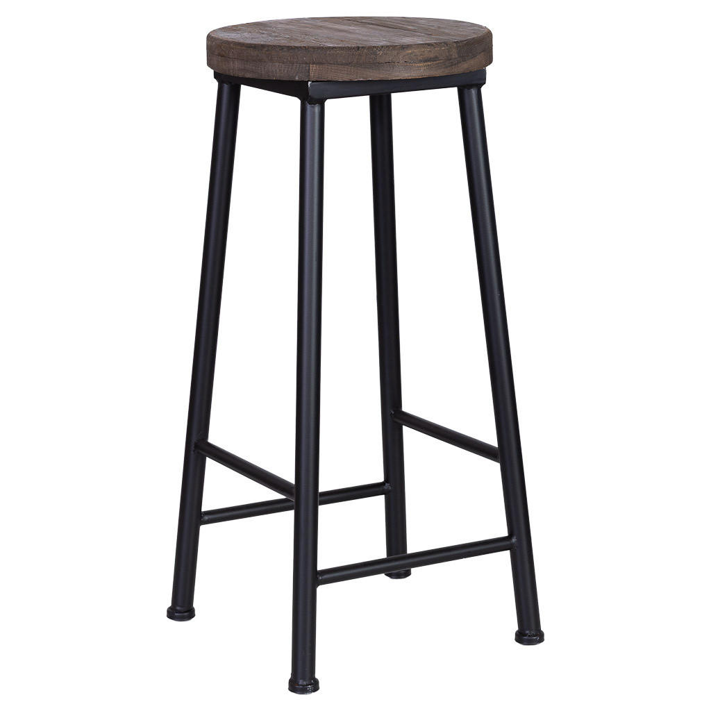 HOCKER aus Metall und Holz, 31x66cm - Braun, Holz (31/66/31cm) - Wanderlust