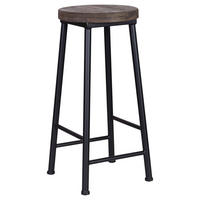 HOCKER aus Metall und Holz, 31x66cm - Braun, Holz (31/66/31cm) - Wanderlust