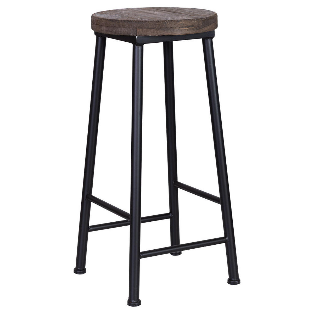 HOCKER aus Metall und Holz, 31x66cm - Braun, Holz (31/66/31cm) - Wanderlust