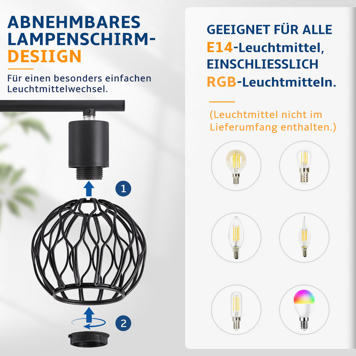 DECKENSTRAHLER Ilyvith 25/10/18 cm - Schwarz, Metall (25/10/18cm) - ZMH