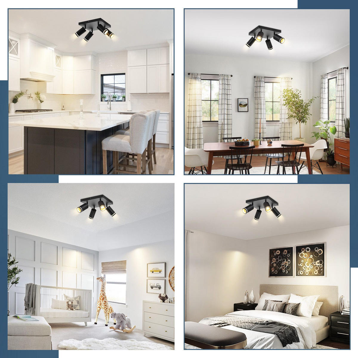 STRAHLER Solingen 4-flammig 25/25/17 cm - Schwarz, Metall (25/25/17cm) - Nettlife