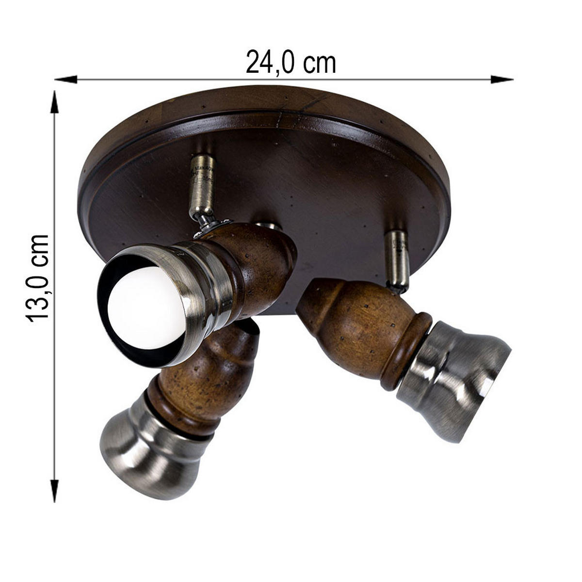 LED DECKENLEUCHTE Holzoptik Braun beweglich - Braun, Holz (7/7/13cm) - Globo Lighting