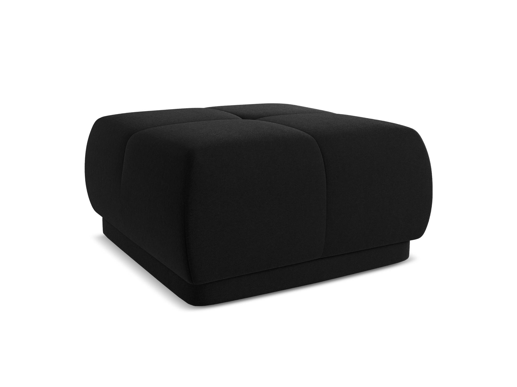 POUF Samt Stoff Schwarz - Schwarz, Kunststoff/Textil (60/35/60cm) - Makamii