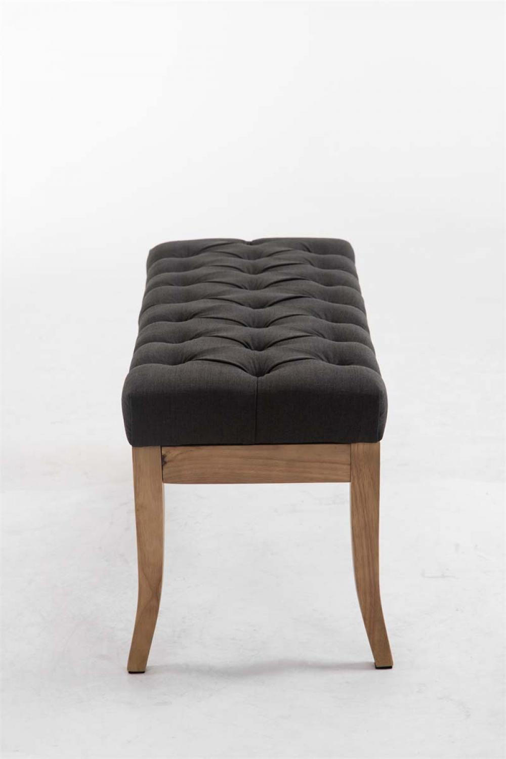 SITZBANK 100/38 cm Stoff dunkelgrau - Dunkelgrau/Naturfarben, Holz/Textil (100/46/38cm) - CLP