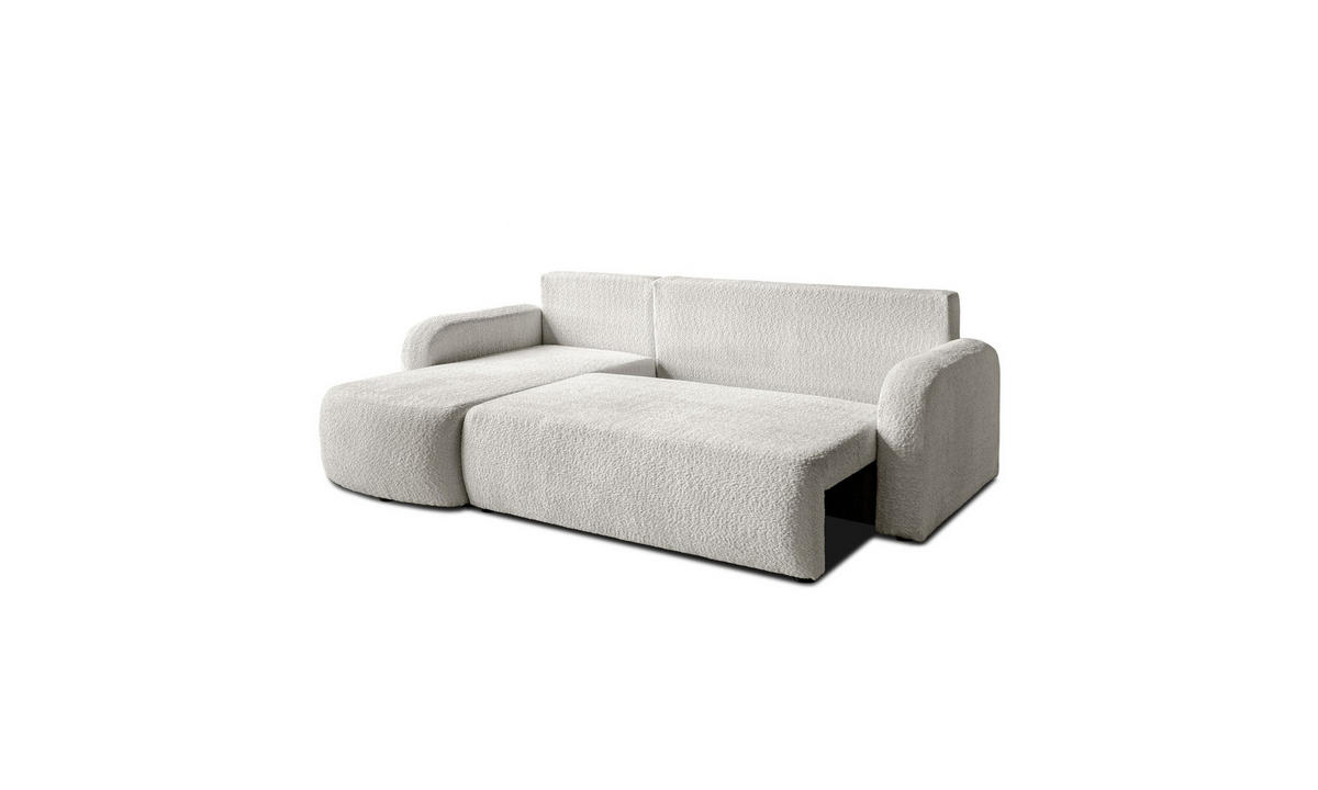 ECKSOFA PALOMA L 235/155/85 cm Coral 65 - Ecru, Textil (235/155cm) - Lookway