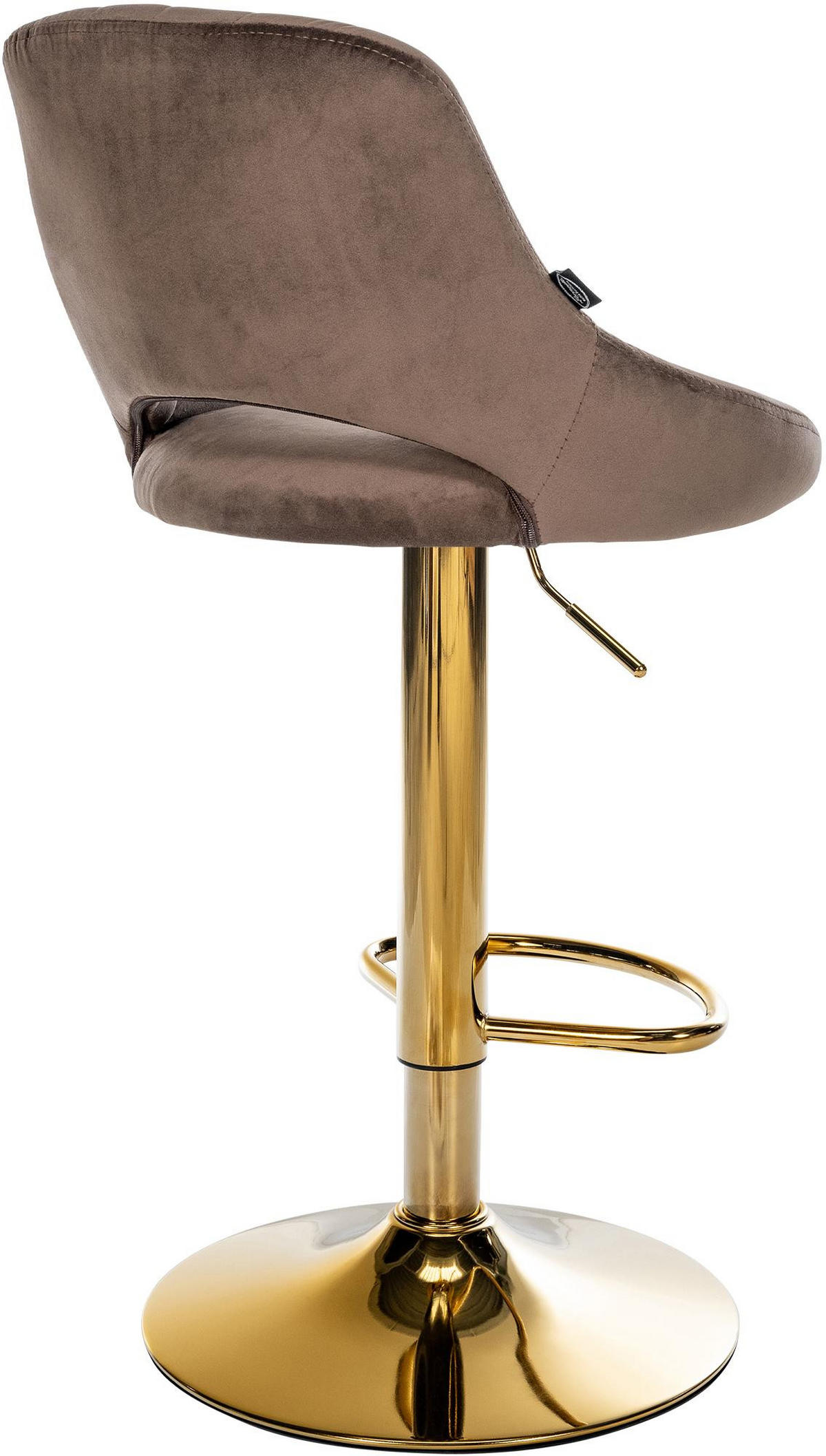 BARHOCKER 2 Samt Braun - Braun, Textil (47/85/48cm) - CLP