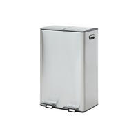 MÜLLTRENNSYSTEM mit Pedal aus Edelstahl – 2 Behälter à 30 L – Chrom – GANEM - Silberfarben, Metall (46.1/71/36.1cm) - Vente-Unique