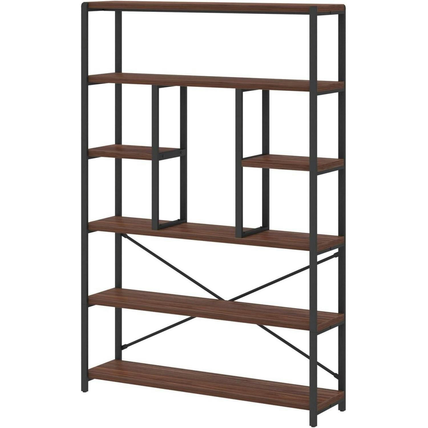 BÜCHERREGAL mit 6 Ebenen Walnuss 180 cm - Braun, Metall (120/178/30cm)