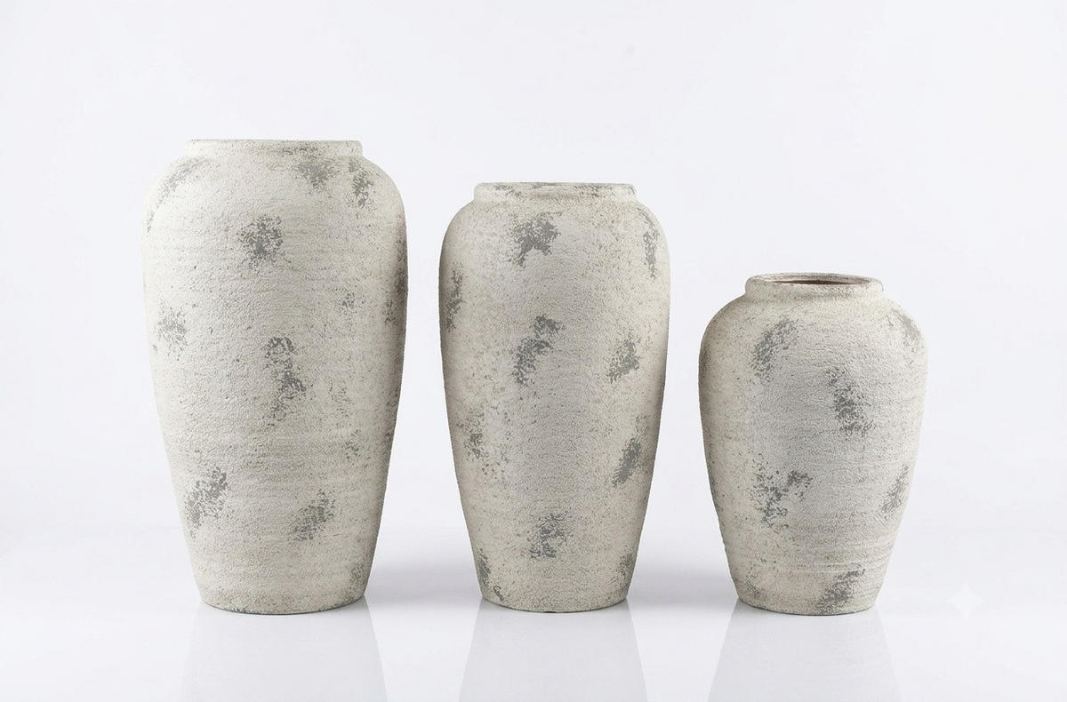 VASE EVRO Beige 30/30/45cm Keramik - Beige, Keramik (47cm) - Mondex