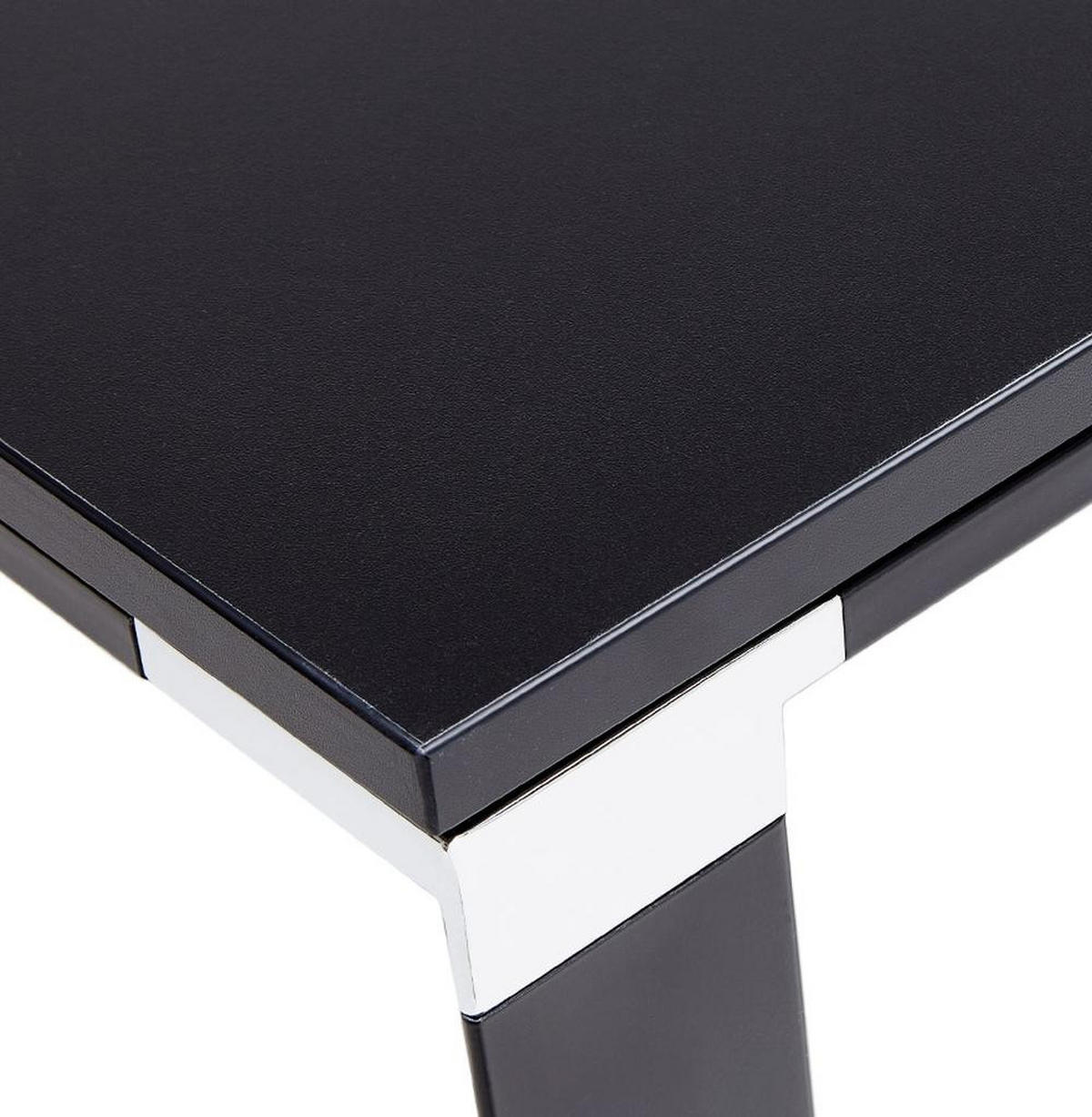 SCHREIBTISCH Groß Chromakzente Büro KERIX, Schwarz 200x100x74 cm - Schwarz, Holz/Metall (100/200/74cm) - KADIMA DESIGN