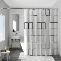 DUSCHVORHANG Kunststoff wasserdicht waschbar leicht zu reinigen mit Haken für Badezimmer - Transparent, Kunststoff (180/200cm) - MCBOSON