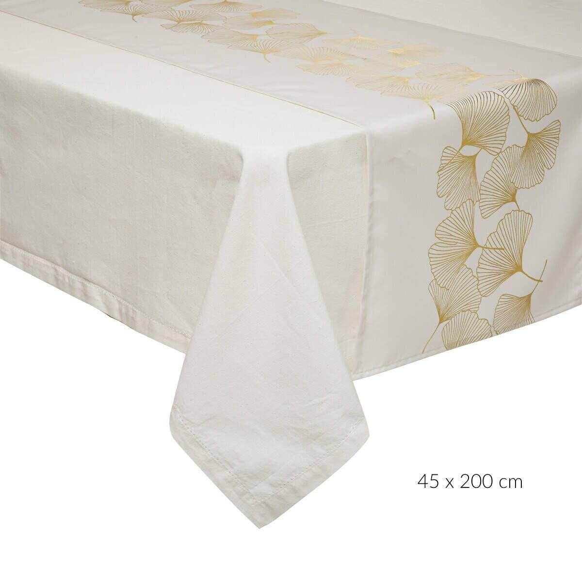 TISCHLÄUFER Goldenes Muster 45/200 cm - Weiß, Textil (200cm) - Atmosphera Createur d´interieur