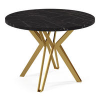 ESSTISCH Randi 120 Pietra Grigia Schwarz / Gold 120/196 / 120 / 76cm - Goldfarben/Schwarz, Holz/Holzwerkstoff (120/120/76cm) - Feldmann-Wohnen
