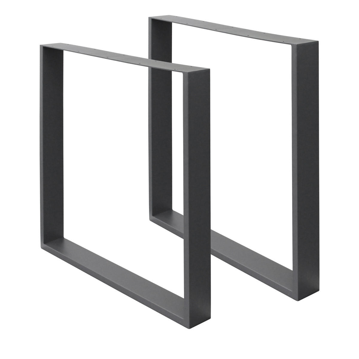 TISCHBEINE 2er Set 70 x 72 cm Anthrazit - Dunkelgrau, Metall (70/8/72cm) - ECD-Germany