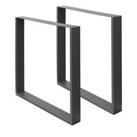 TISCHBEINE 2er Set 70 x 72 cm Anthrazit - Dunkelgrau, Metall (70/8/72cm) - ECD-Germany