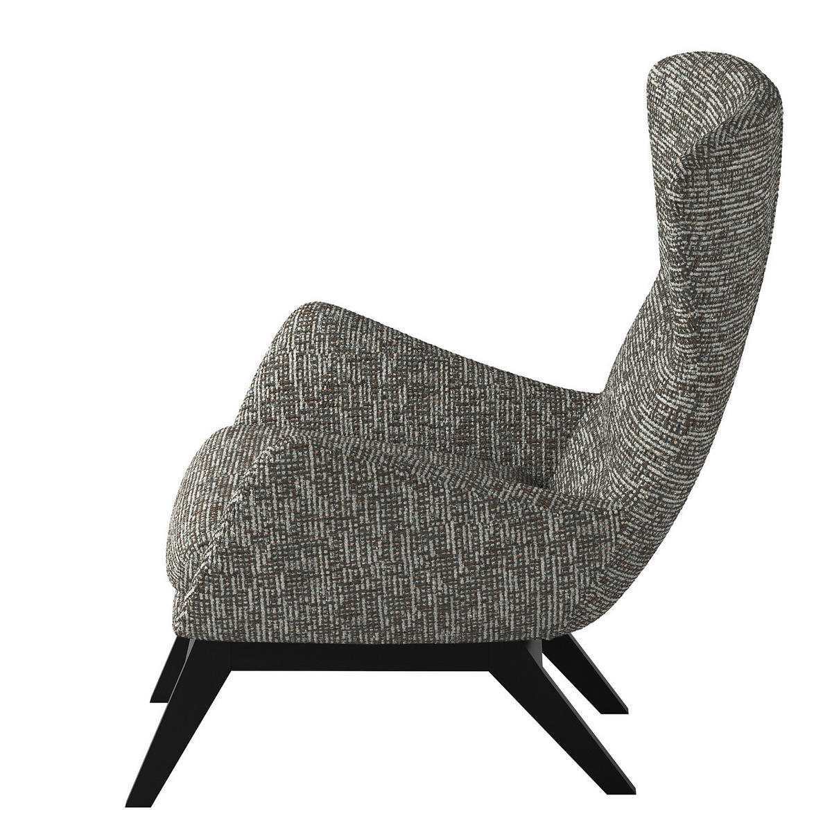 SESSEL mit Holzfüßen - Schwarz/Grau, Birkenholz/Textil (84/99/96cm) - home24