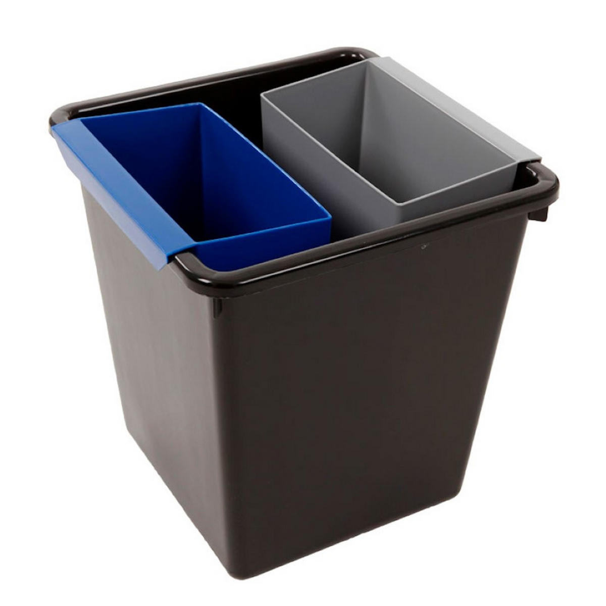 PAPIERKORB Viereckig Kegelförmig 27 Liter Kunststoff Schwarz - Schwarz, Metall (34/36/34cm) - PROREGAL