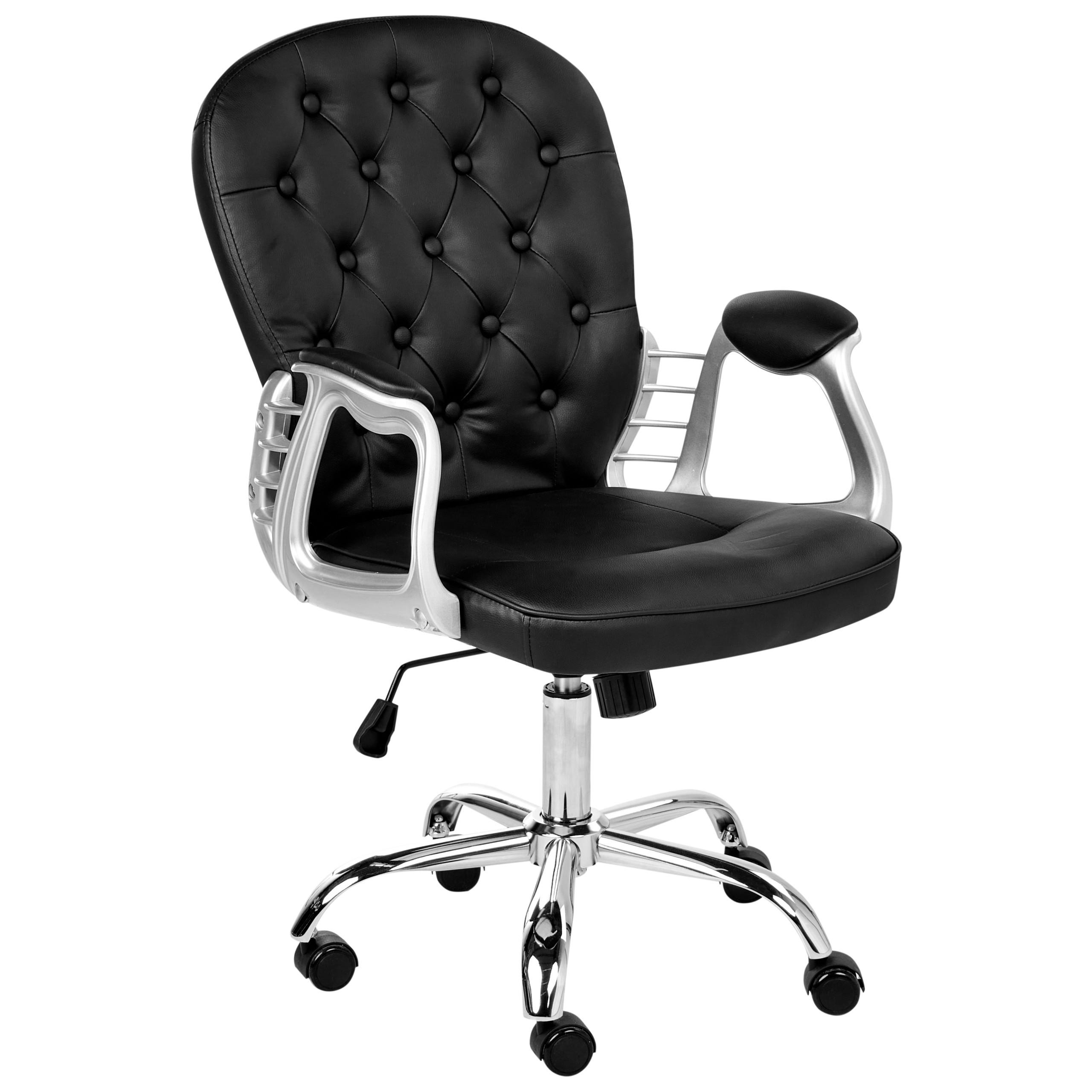 BÜROSTUHL Kunstleder Schwarz Princess - Schwarz, Textil/Metall (58/103/58cm) - Beliani