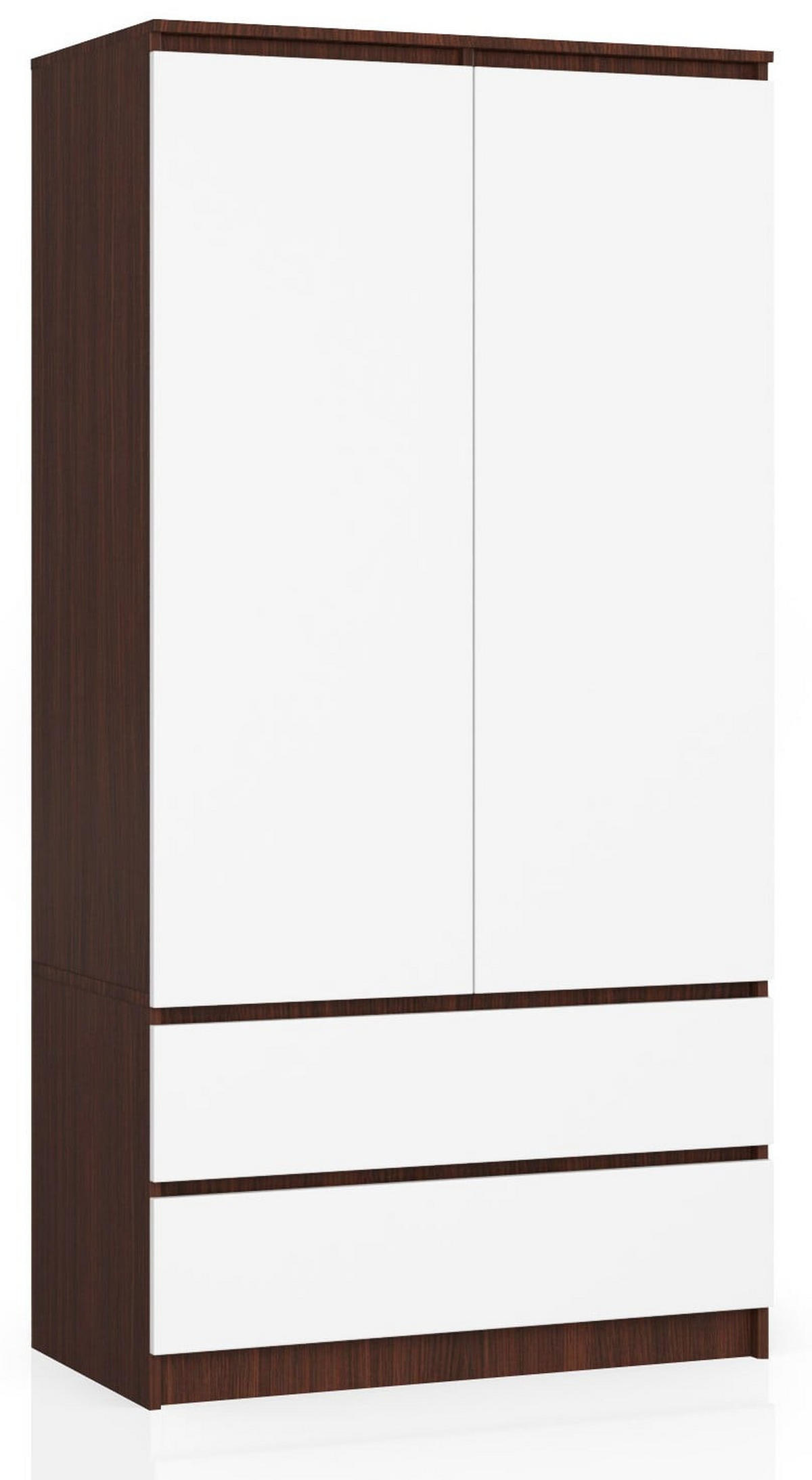 KLEIDERSCHRANK Dunkelbraun, Weiß 180/90/51 - Dunkelbraun/Weiß, Holzwerkstoff (90/180/51cm) - RAUMHIRSCH FURNITURE