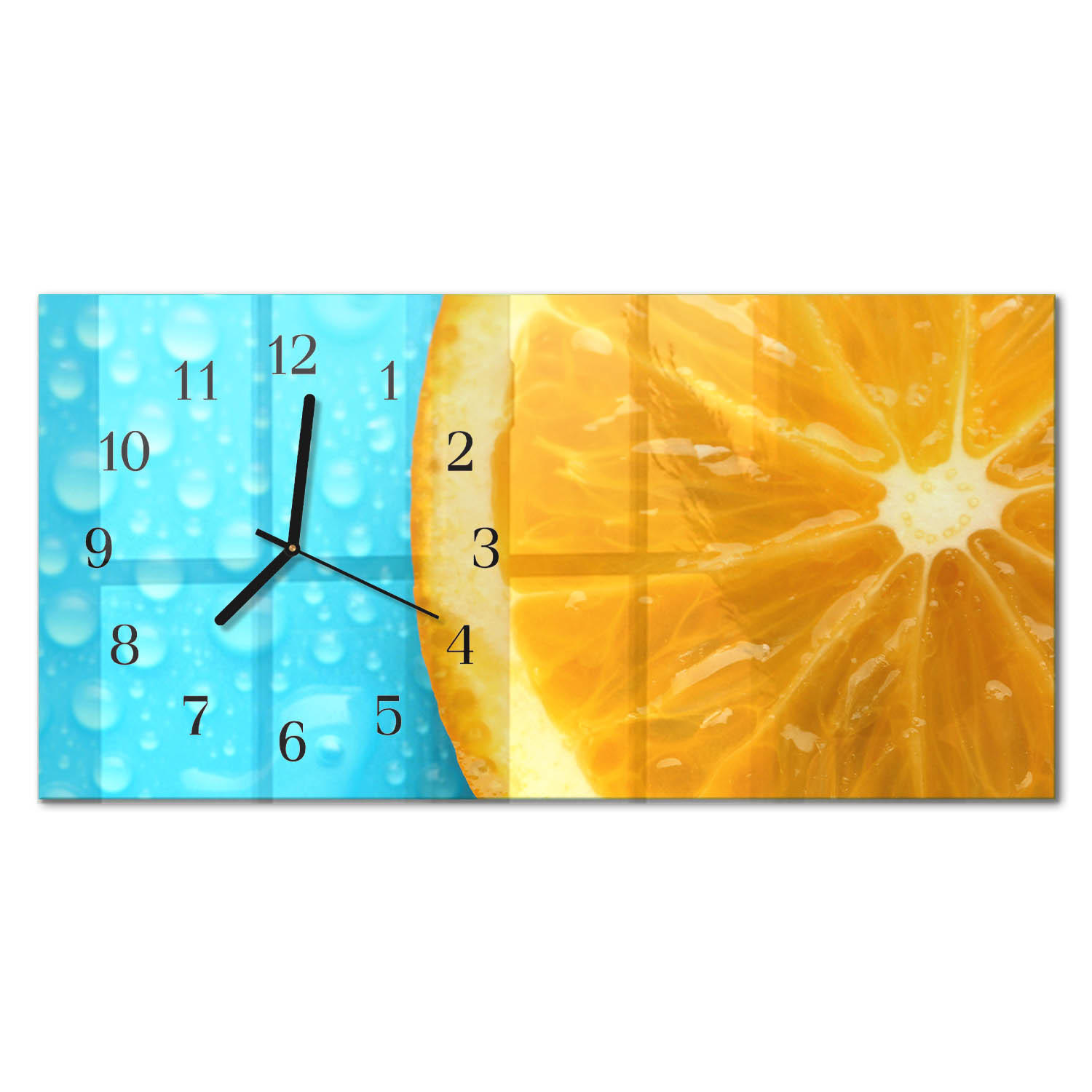 WANDUHR 60x30 cm - Horizont - Orange, Glas (60/30/0.4cm) - TULUP