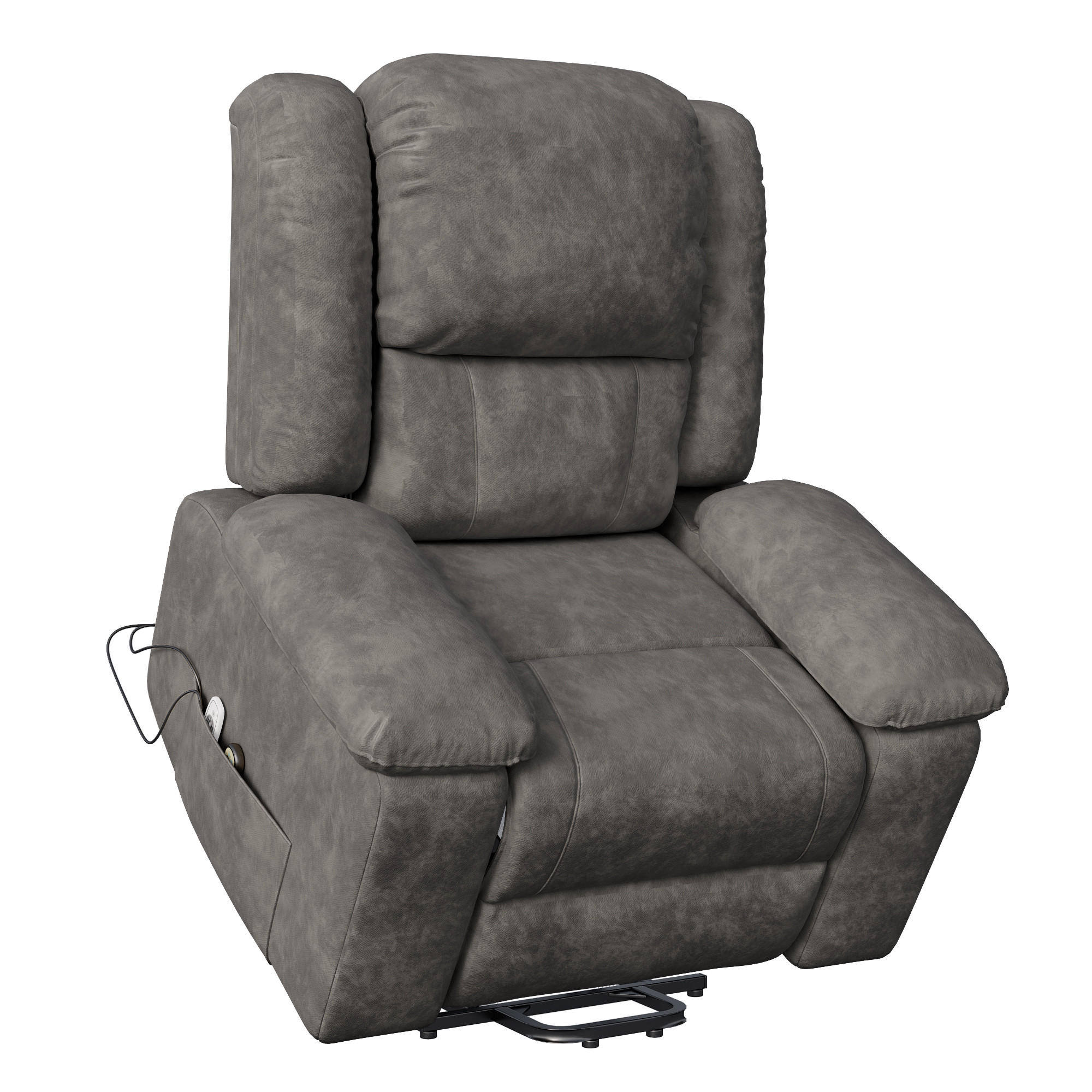 FERNSEHSESSEL Massagesessel Elektrisch mit Liege- & Wärmefunktion, Grau - Grau, Metall (102/106/93cm)