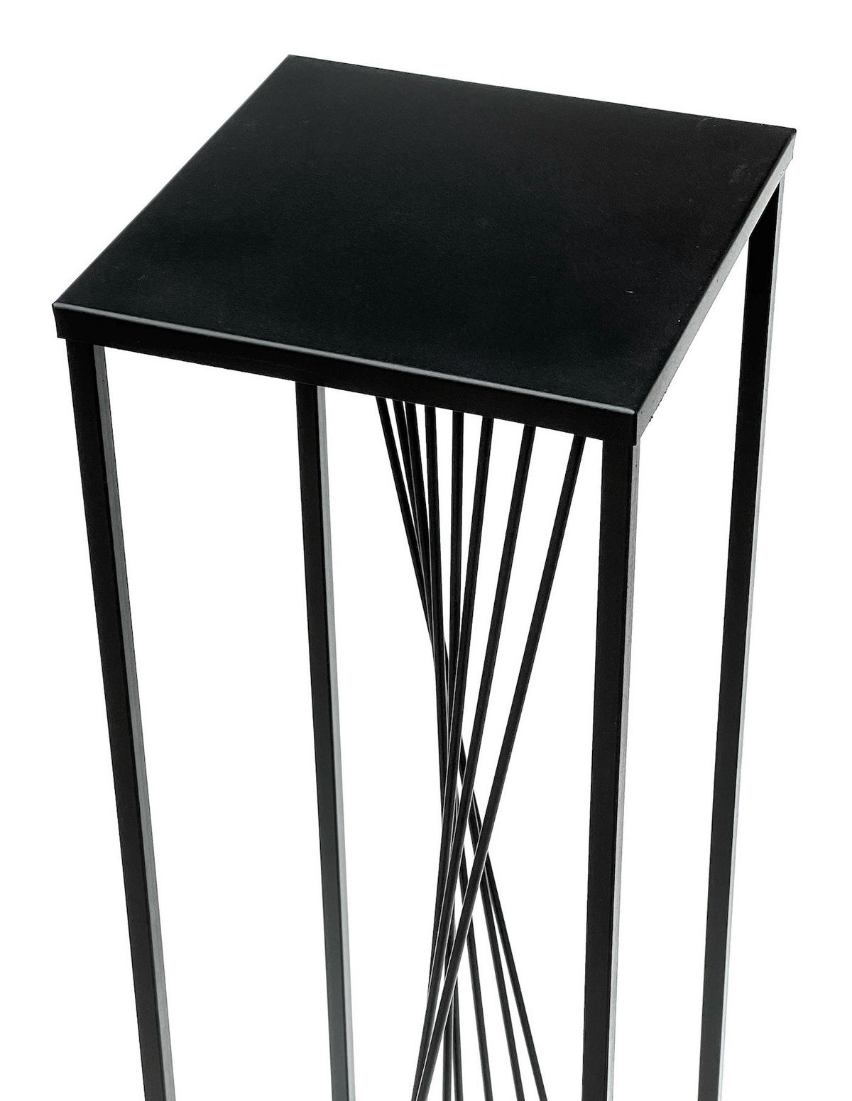 BLUMENHOCKER Eckig Metall Schwarz 100 cm 96458 - Schwarz, Metall (24/100/24cm) - DanDiBo