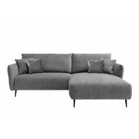 ECKSOFA mit verstellbare Armlehnen, beidseitig montierbar - Schwarz/Grau, Textil/Metall (286/178cm) - myHomelando