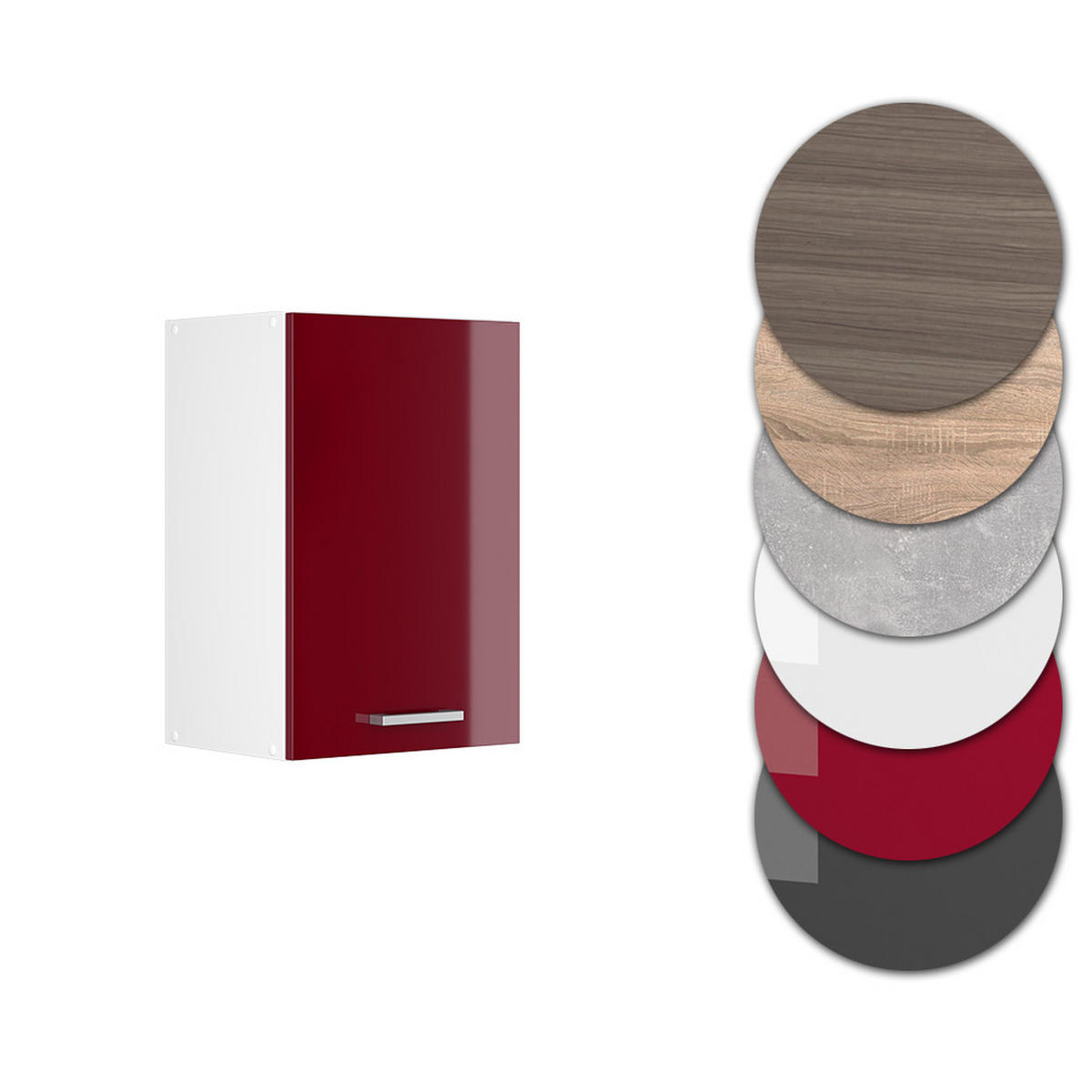HÄNGESCHRANK R-Line Rot Hochglanz 40 cm - Rot/Weiß, Holzwerkstoff (40/60/31cm) - Vicco