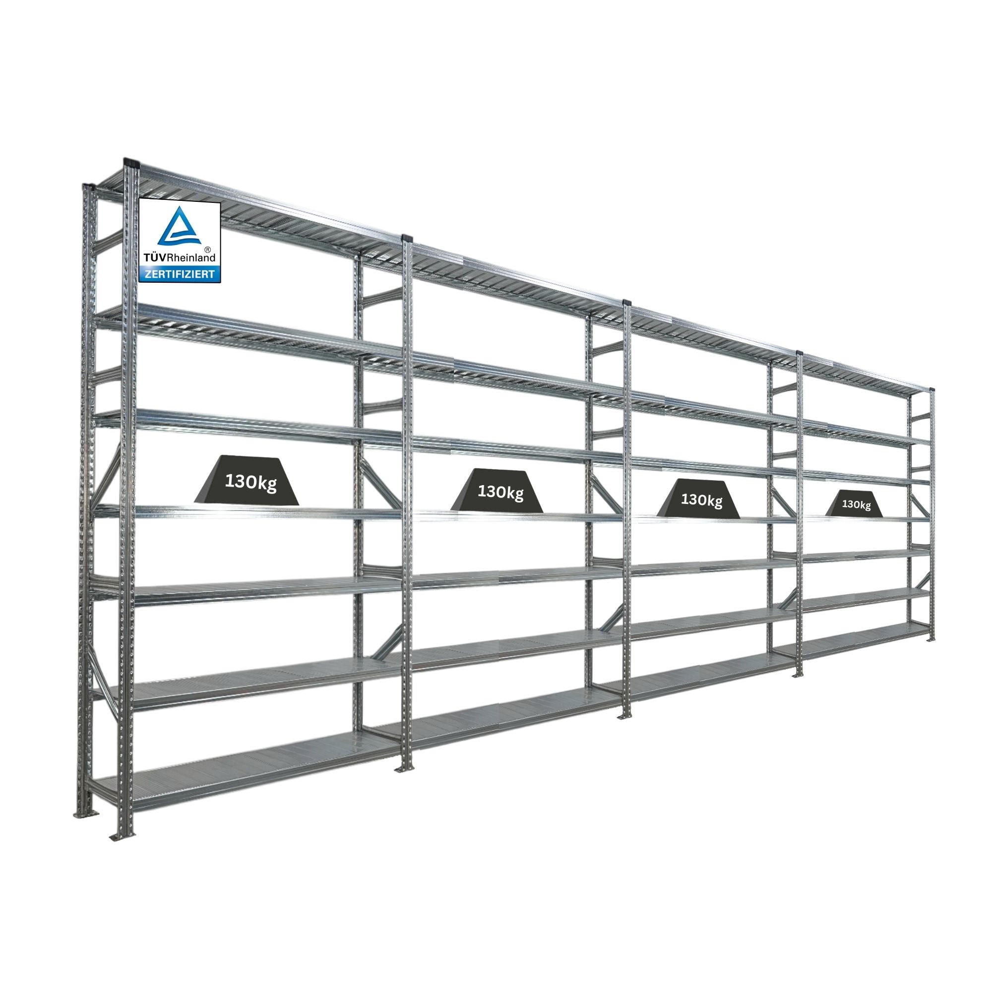 Proregal Fachbodenregal Silber 600x250x32 cm