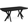 ESSTISCH Olivia ausziehbar rechteckig, Schwarz 200-280/100/76 - Schwarz, Holzwerkstoff/Metall (200/100/76cm) - WFL GROUP