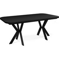ESSTISCH Olivia ausziehbar rechteckig, Schwarz 200-280/100/76 - Schwarz, Holzwerkstoff/Metall (200/100/76cm) - WFL GROUP