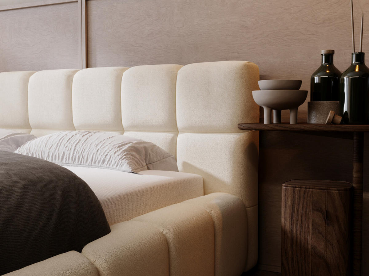 POLSTERBETT Alicante 140x200 Beige - Beige, Textil (140/200cm) - Graingold