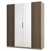 KLEIDERSCHRANK Kaja Eiche Evoke 200 cm - Eichefarben/Schwarz, Holzwerkstoff/Metall (200/239/61.9cm) - Selsey