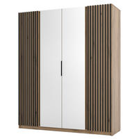 KLEIDERSCHRANK Kaja Eiche Evoke 200 cm - Eichefarben/Schwarz, Holzwerkstoff/Metall (200/239/61.9cm) - Selsey
