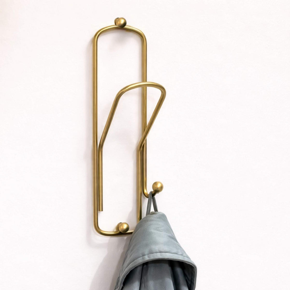 WANDHAKEN Metall Messing 32 cm - Messingfarben, Metall (9/32/8cm)