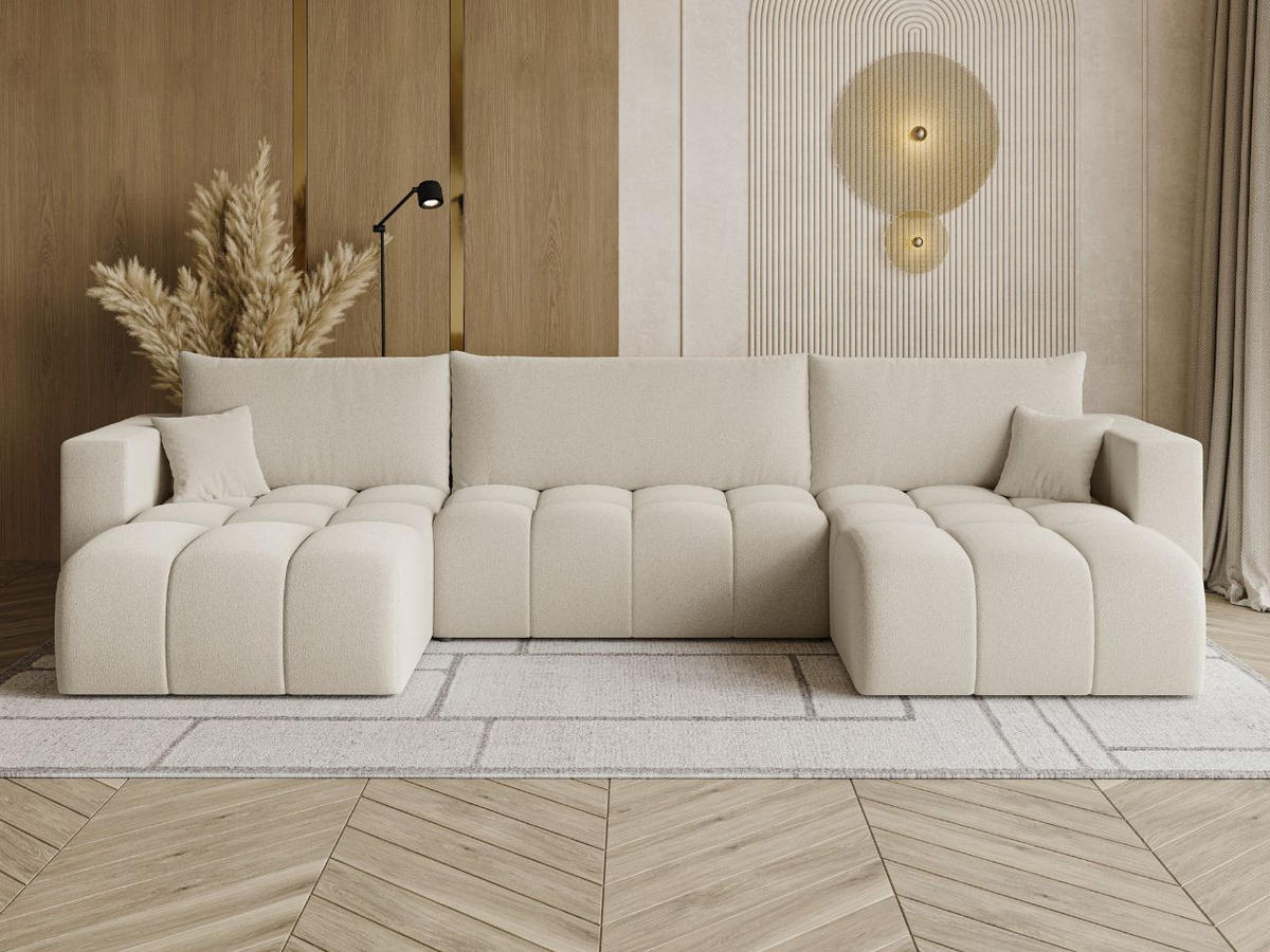 ECKSOFA U Neva Beige - Beige, Holz/Textil (370/170cm) - Graingold