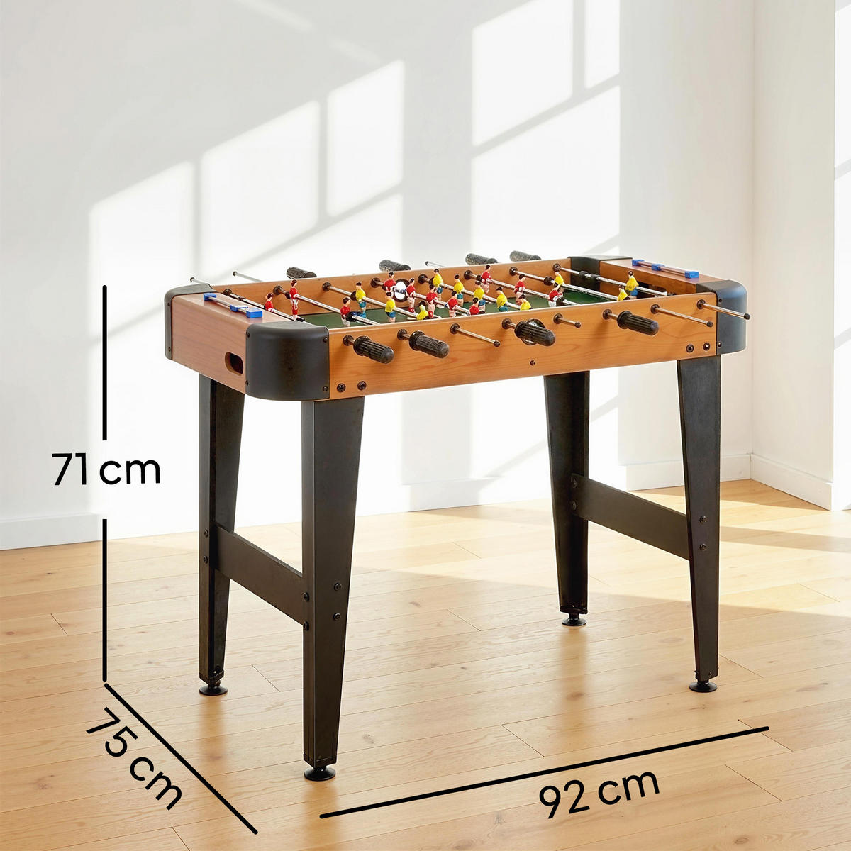 TISCHFUSBALL DE-18856 22 Spieler, 360°-Stangen Braun - Braun, Holzwerkstoff (75/92cm) - ComfortXL