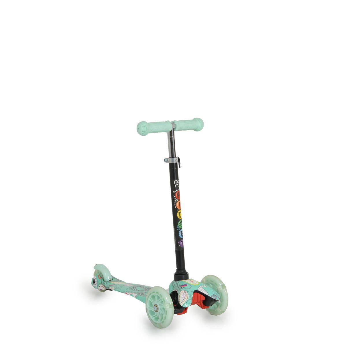 KINDERROLLER Fidget grün höhenverstellbar, PU-Räder, Wasserdruck, ABEC-7 - Grün, Metall (54/23/72cm) - Moni