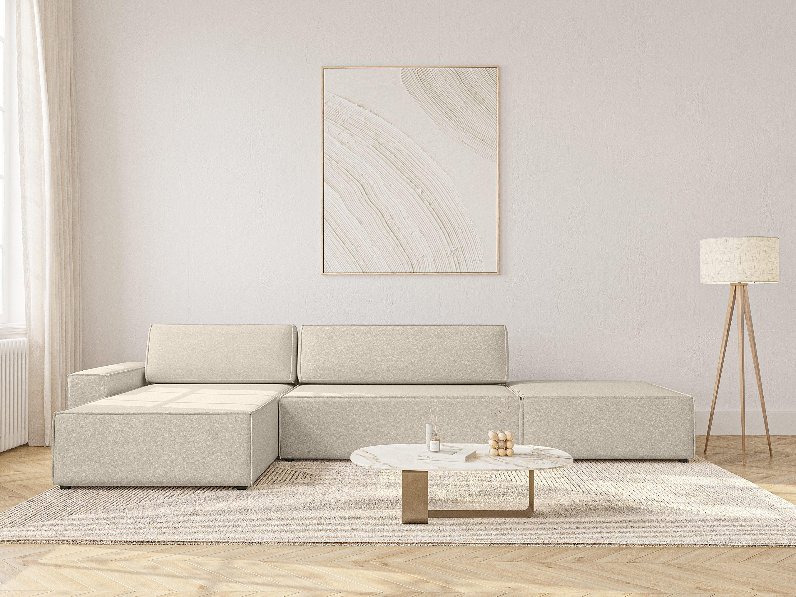 ECKSOFA Lummo La mit Schlaffunktion, Beige - Beige, Textil (363/185cm) - Fedve
