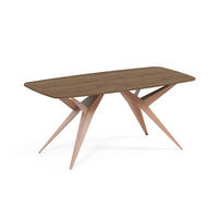 ESSTISCH AXIS - Wildeiche/Kupferfarben, Holzwerkstoff/Metall (90/180/76cm) - Meblini
