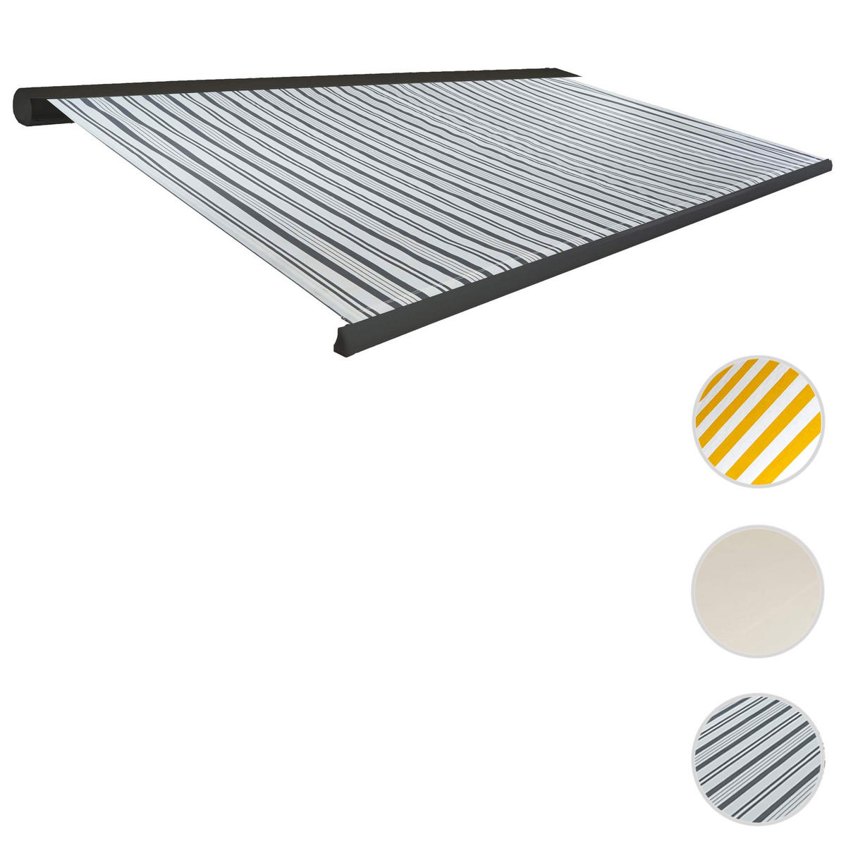 ELEKTRISCHE KASSETTENMARKISE Grau, Weiß, Anthrazit - Anthrazit/Weiß, Textil (400/23/300cm) - MCW