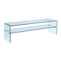 TV-MÖBEL mit 1 Ablage - Glas - STILEOS - Transparent, Glas (140/40/40cm) - Vente-Unique