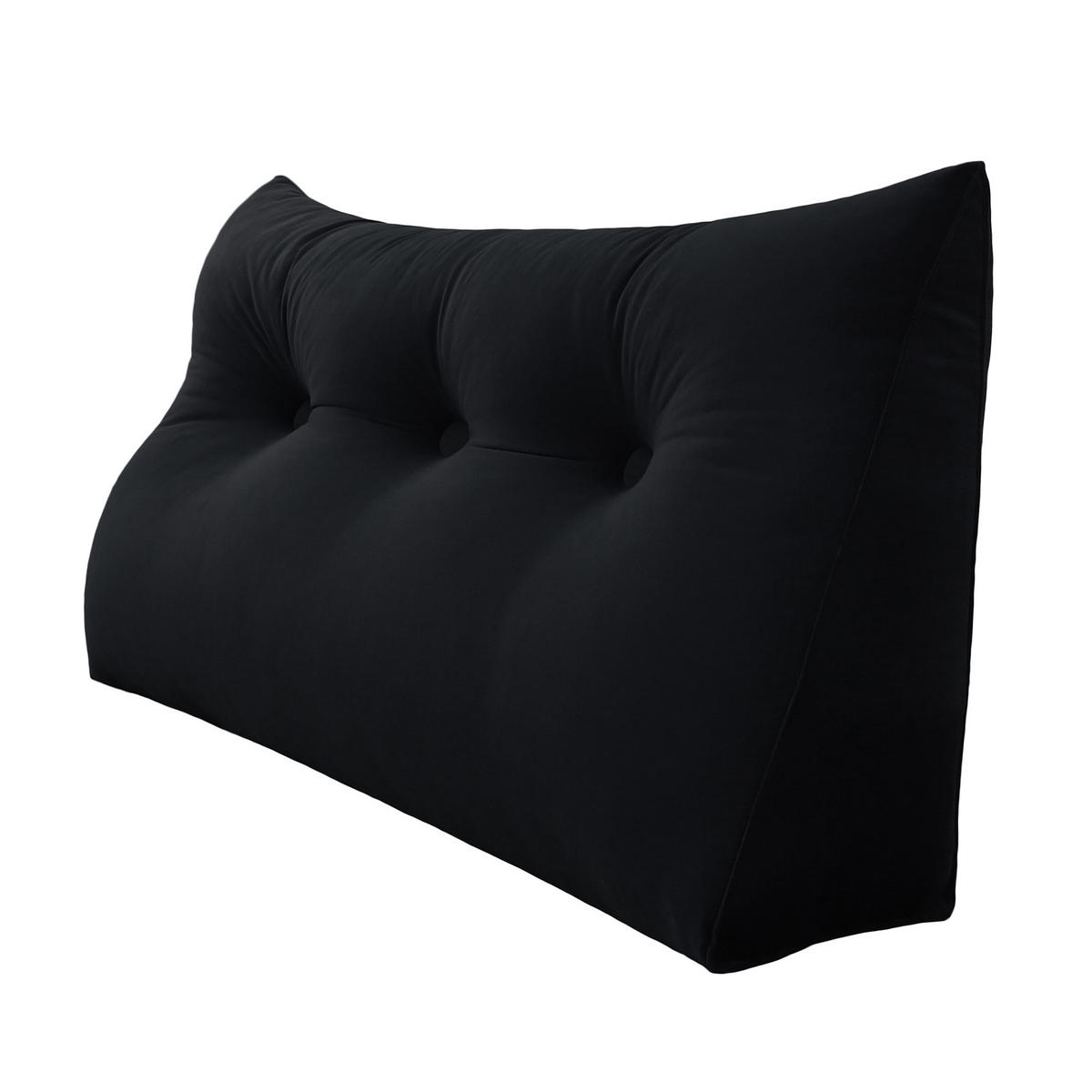 RÜCKENKISSEN für Bett Samt Schwarz 100 cm - Schwarz, Textil (50/100cm) - Vercart