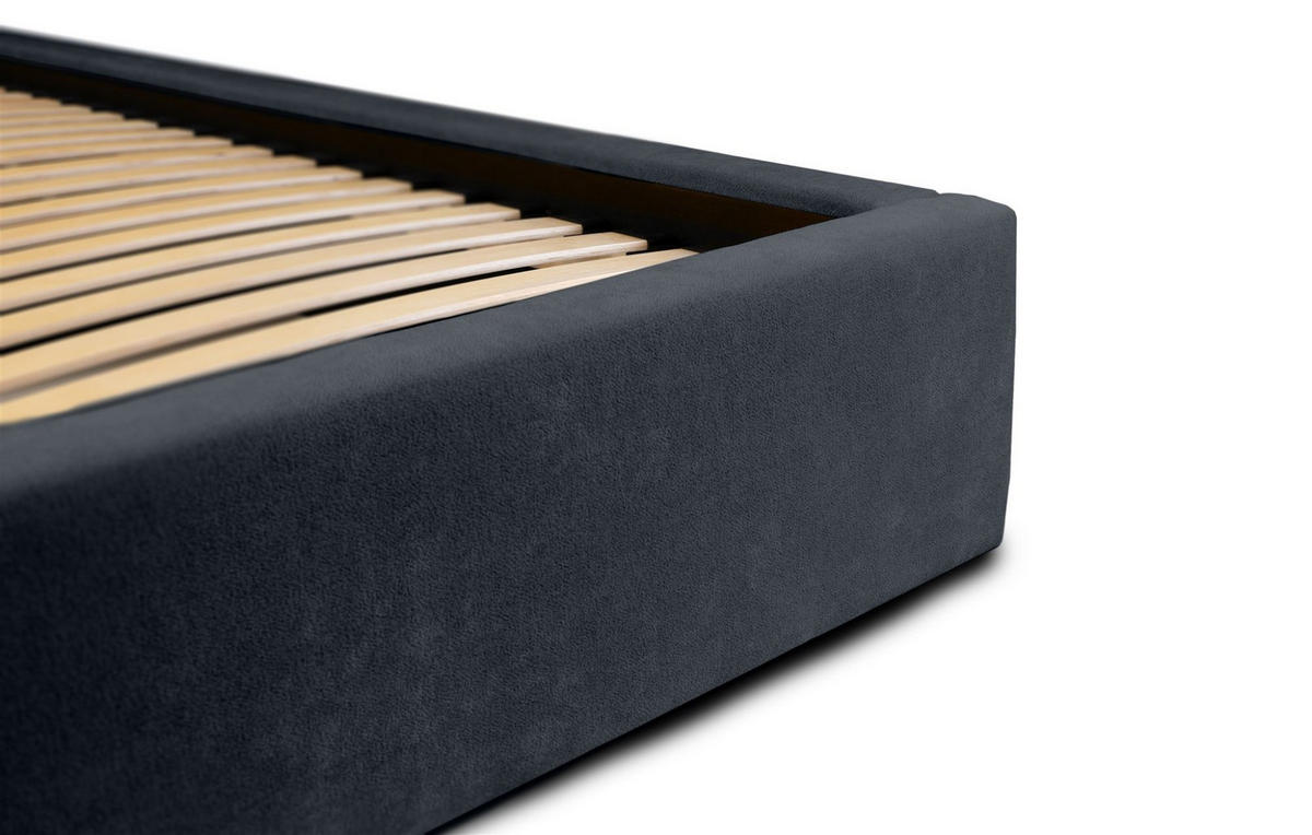 POLSTERBETT Amada Komplettset - Dunkelblau, Holzwerkstoff/Textil (180/200cm) - Fun Möbel