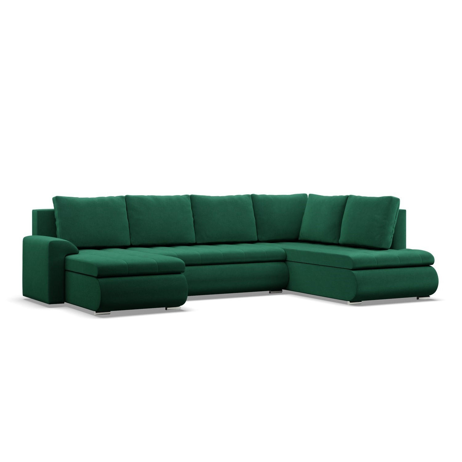 U-SOFA MIT SCHLAFFUNKTION FORESTA, Dunkelgrün - Dunkelgrün, Textil (300/89/200cm)