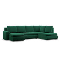 U-SOFA MIT SCHLAFFUNKTION FORESTA, Dunkelgrün - Dunkelgrün, Textil (300/89/200cm)